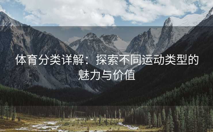 体育分类详解：探索不同运动类型的魅力与价值